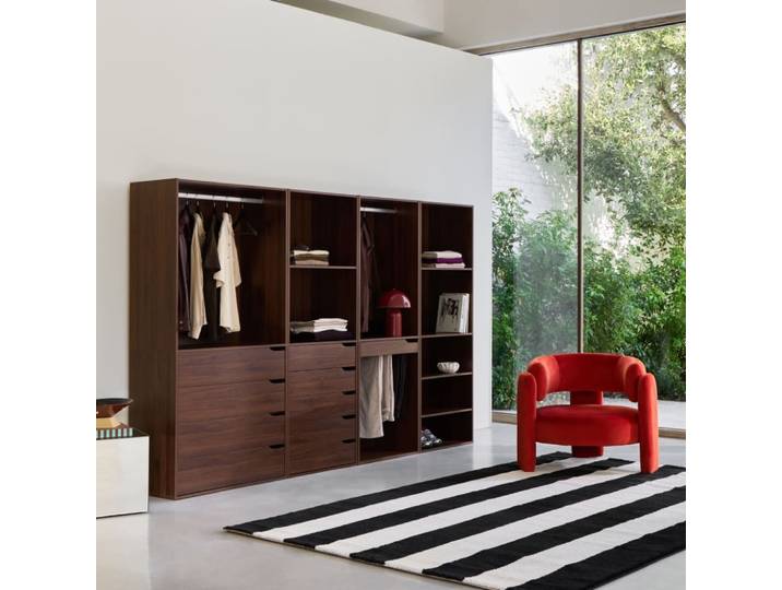 Kit dressing modulable avec 4 éléments, noyer