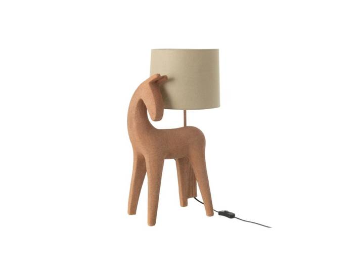 Lampe cheval en résine marron 32x23.5x56 cm