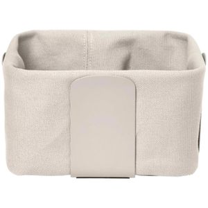 Blomus Brotkorb Desa S 64206, aus Stahl / Stoff, 20 x 20 x 10 cm, eckig, mit Stoffeinsatz, beige