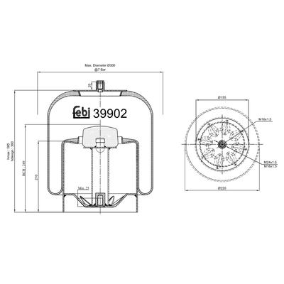 FEBI BILSTEIN Federbalg, Luftfederung Hinterachse 39902 für Mercedes