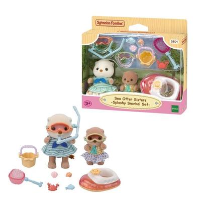 Sylvanian Families 5804 - Sea Otter Sisters Splashy Snorkel Set, Seeotter Schnorchel Spielset