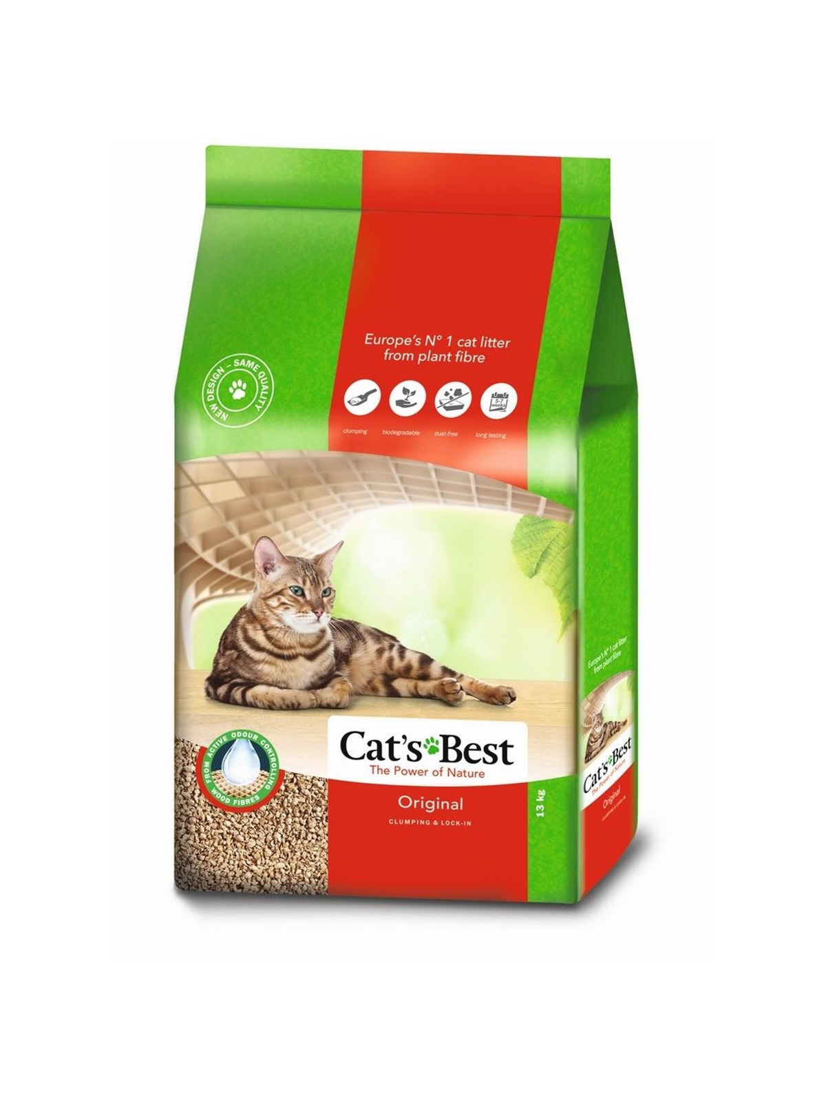 Cat's Best Eco Plus Original - Wooden Cat Litter - 30l
