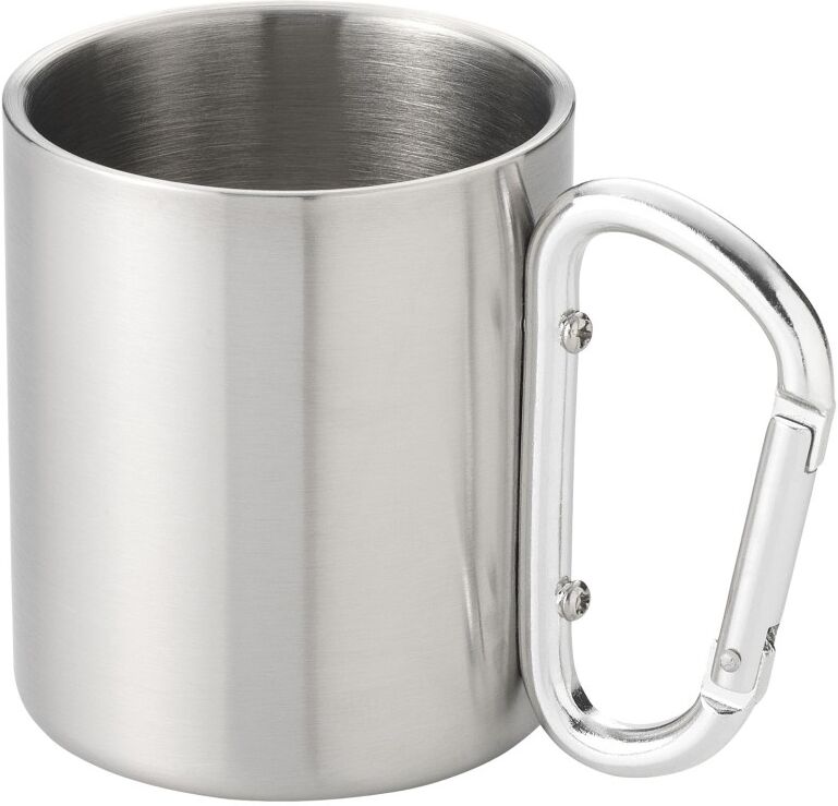 Mug isotherme publicitaire 200 ml à mousqueton Alpes Argent