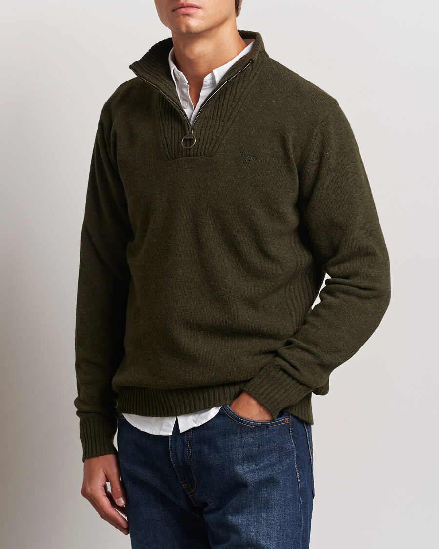 Barbour Lifestyle Essential Lambswool Half Zip Seaweed men L Grøn