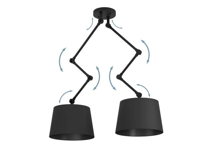 Eglo Deckenleuchte Pistunio, Schwarz, Metall, länglich, 129 cm, Lampen & Leuchten, Innenbeleuchtung, Deckenleuchten, Deckenleuchten