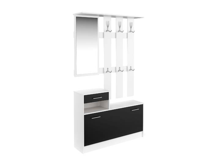 Garderobe Set EVEREST 2-teilig weiss/schwarz