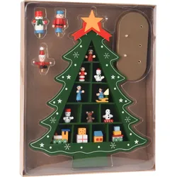 WellHome - Holzbaum mit hängender Dekoration in Grün, Höhe 30,5 cm.