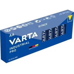 Batterien VARTA Industrial Pro AA Mignon Alkaline MN1500/LR6 10 Stück Batterien, AA Mignon LR6