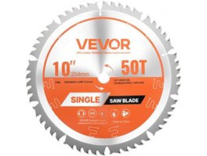 VEVOR Lame de scie circulaire Ø 254 mm, lame de coupe pour scie circulaire, 50 dents alliage, arbre 15,875 mm, finition soignée, avec évents de chauffage antibruit, pour couper contreplaqué, bois dur