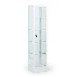 Glasvitrine, 1800 × 400 × 400 mm, weiß
