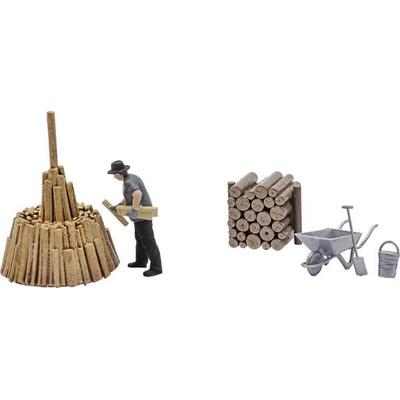 Busch H0 Action Set: Holz schichten