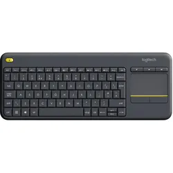 Logitech K400 Plus (Eng. Int., Kabellos), Tastatur, Schwarz
