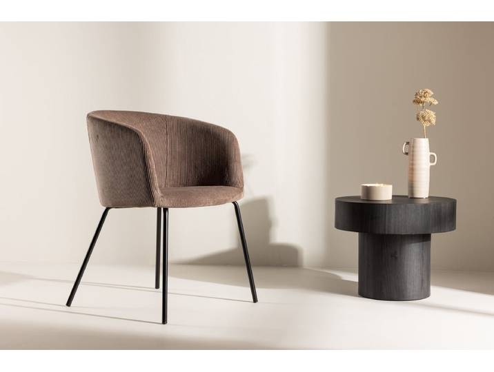 Stuhl Diner - Modern mit Cordelzug in 2 Farben - Braun - Luxusbetten24