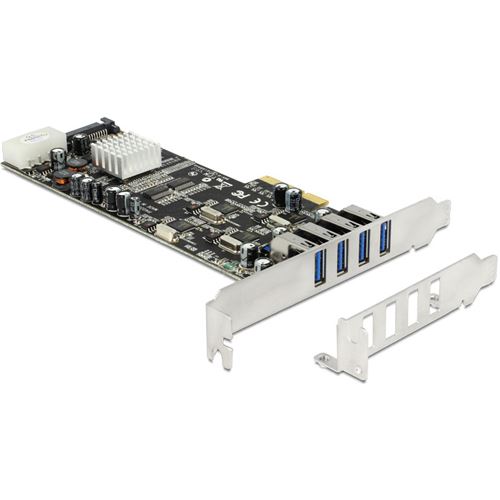 Delock 89365 USB 3.0 Quad Channel 4 Port PCIe 2.0 x4 inkl. Low Profile Slotblech/Low Profile retail