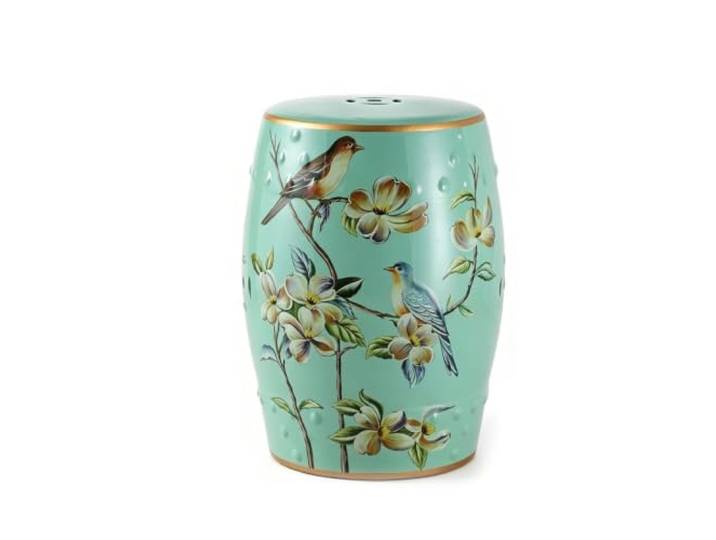 LGHQGHXF 18 Keramik-Gartenhocker, Trommelhocker Im Chinesischen Stil, Blumen-Gartenhocker, Dekorativer Runder Beistelltisch for Innen- Und Außenterrassen for Hof, Terrasse, Veranda, Hinterhof(Blue)