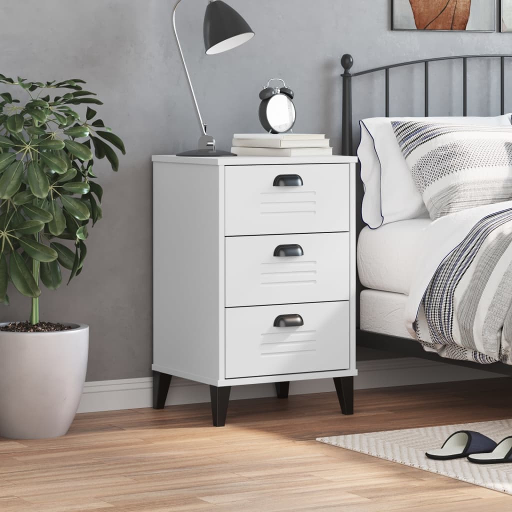 vidaXL Table de chevet VIKEN blanc bois d'ingénierie