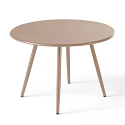Oviala Business Runder Couchtisch aus taupefarbenem Metall