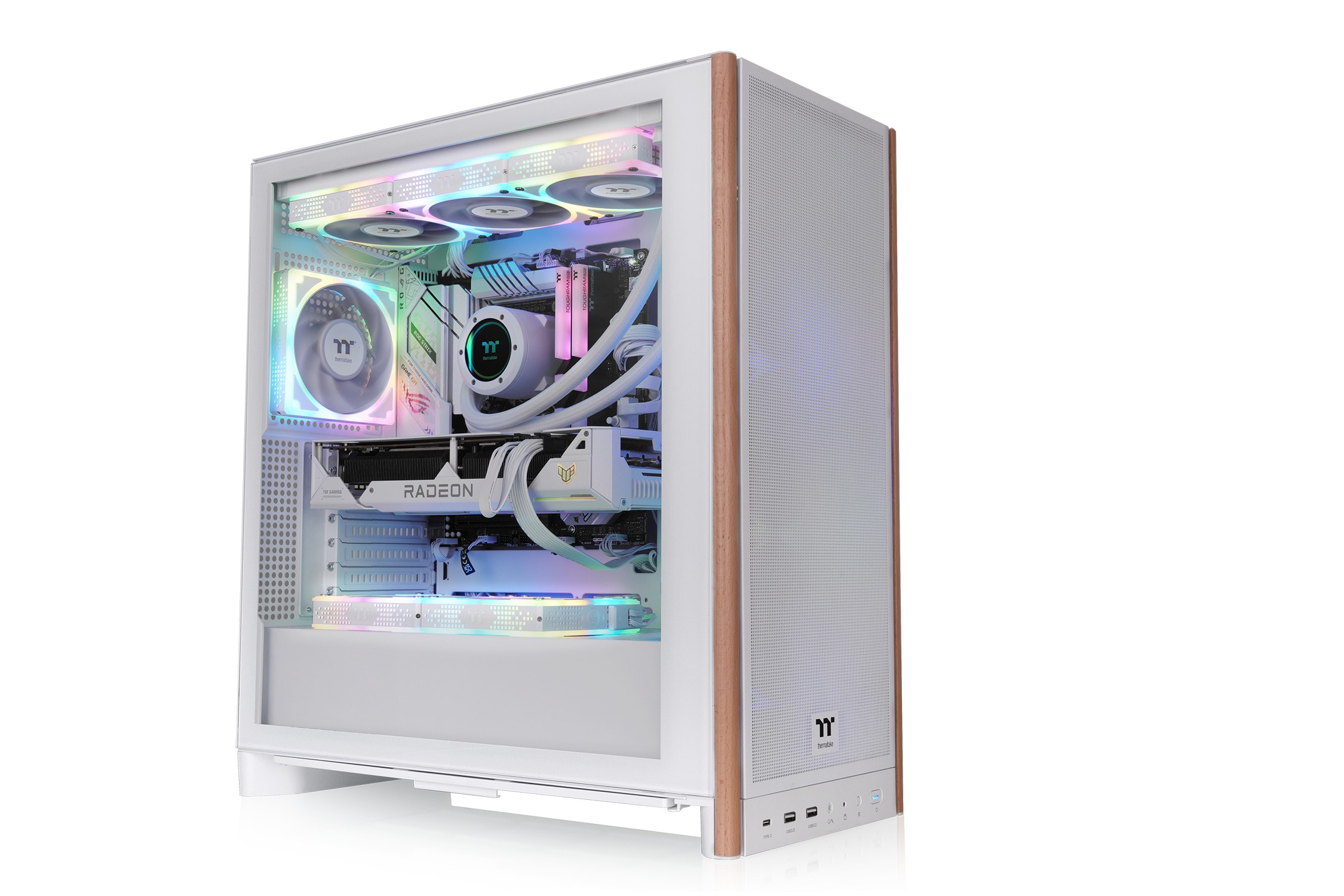 Thermaltake 370WS Gaming PC Gehäuse Midi-Tower Snow Seitenfenster