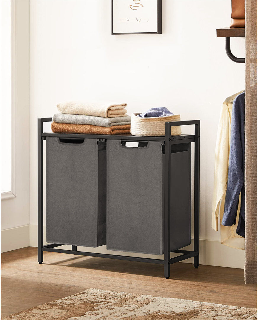Rio Fabric Laundry Sorter Rustic Brown/Grey