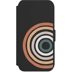 Nivocase Klapphülle für Apple iPhone 8 Handyhülle aus Kunst Leder NIVOflip schwarz Kreise Regenbogen (Apple iPhone 8), Smartphone Hülle, Mehrfarbig, Schwarz