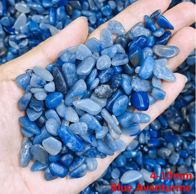 Inspire Picks Natural Quartz Crystal Stone Chips Healing Gravel For Aquarium & Home Decor blue Aventurine 100g