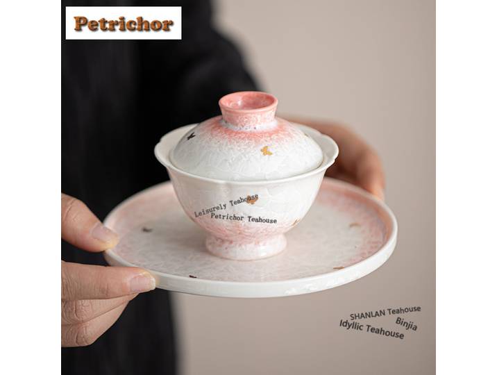 Rampe dégradée de fleurs de glace Gaiwan Boutique thé Tureen bol à thé domestique avec couvercle Kit théière couvercle bol cafés accessoires cadeau