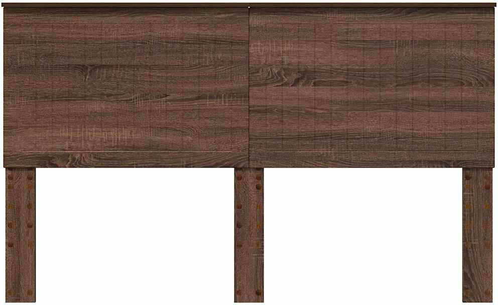 17 Stories Panel Headboard Brown Oak Queen