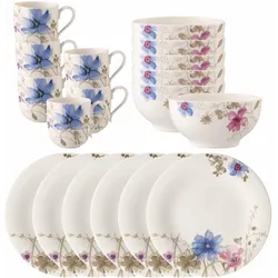 Villeroy & Boch, Geschirrset, Mariefleur Gris Basic Frühstücks-Set