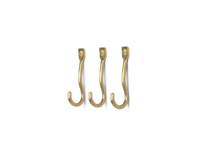 Ferm Living - Curvature Wandhaken, messing (3er-Set)