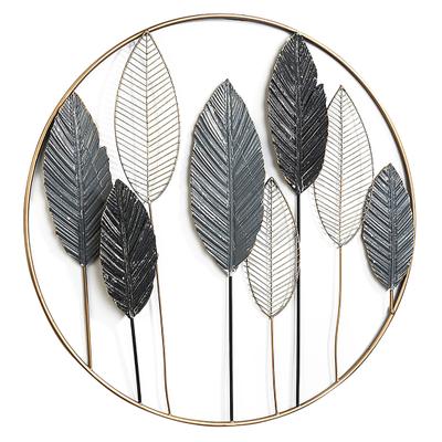Wanddekoobjekt LOCKER "Wandbild FOGLIA", grau, B:80cm H:80cm T:4cm Ø:80cm, Metall, Wanddekoobjekte
