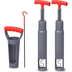 Webbomb Wühlmausfalle V1 Komplett Set 6754, Kolbenfalle, 2 Schlagfallen aus Kunststoff, mit Suchstab und Erdlochstecher