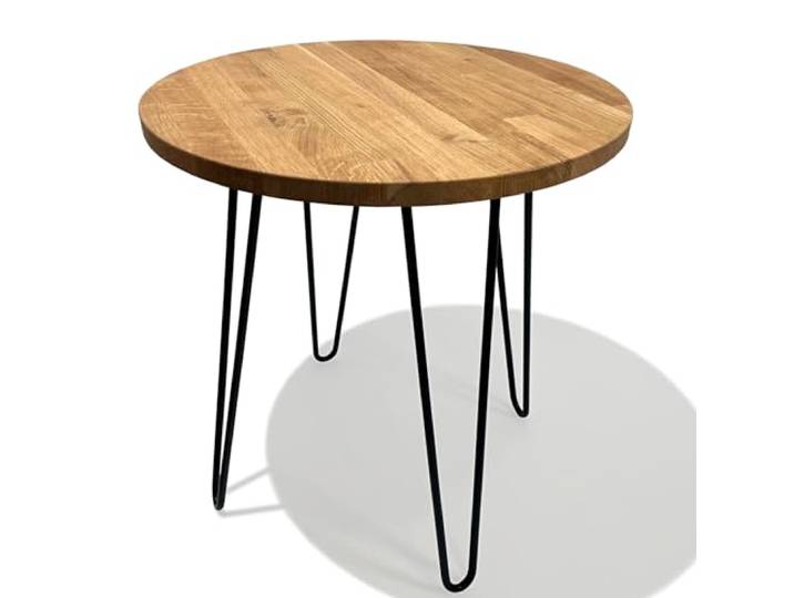 FLEXISTYLE Kaffeetisch Wohnzimmer kaffeetische kaffeetisch rund Holz Eiche schwarz quadratisch (B:50cm H:50cm, Rund)