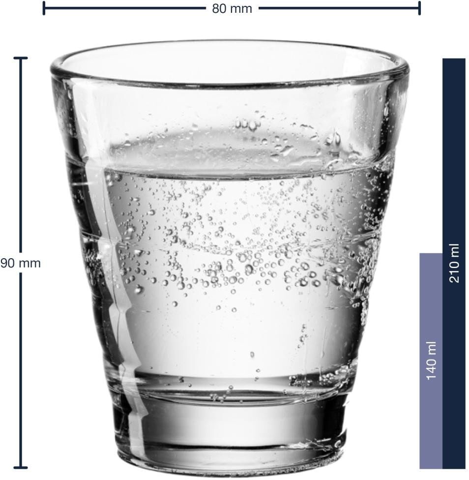 Glas LEONARDO "Leonardo Onda 12 Stück", transparent, H:17,5cm, Glas, Trinkgefässe, Glas transparent 17,5cm, 300ml, 12 Stk.
