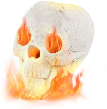 Costway Halloween Fire Pit Skull Halloween Decoration-Beige