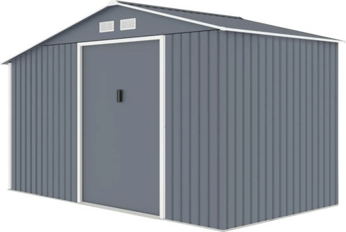 Gartenhaus aus Blech, Modell Rojaplast Luke, Größe 332 x 181 cm, dunkelgrau