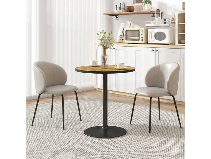 HOMCOM Table Ronde Ø70cm Moderne Effet Bois Base Chêne