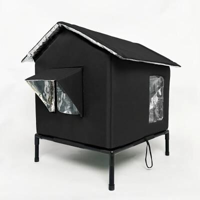 Inspired Living WinterShield Outdoor Insulated Cat House For Stray & Outdoor Cats black l 55x45x40cm