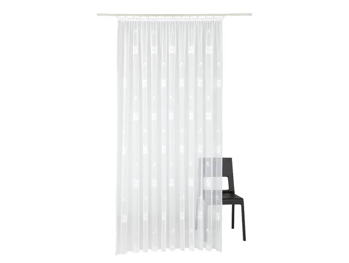 Gardine WECKBRODT Alexa, 1 Stück, halbtransparent, Jacquard Gr. 28, weiss (weiß), B:750cm H:225cm, Jacquard, Polyester, Gardinen, Gardine, Jacquard, strukturiert,halbtransparent, Allover, Beschwerungsband