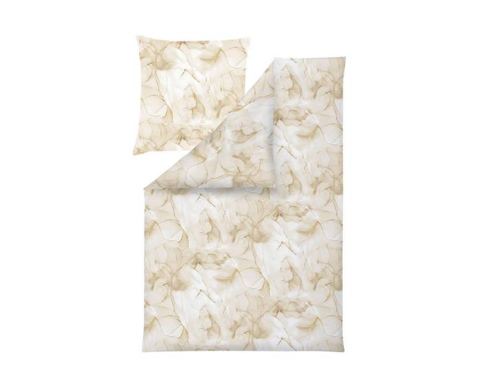 Estella Bettwäscheset, Elfenbein, Textil, Graphik, 160x210 cm, Textiles Vertrauen - Oeko-Tex®, pflegeleicht, Heimtextilien, Bettwäsche, Bettwäsche, Makosatin-Bettwäsche