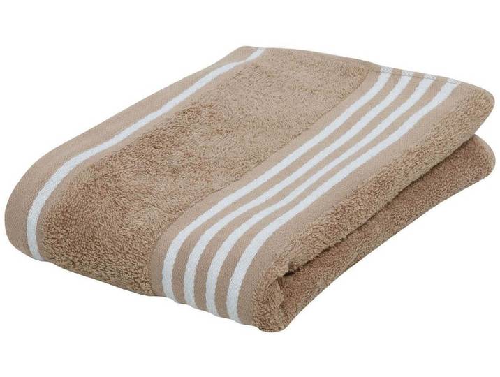 Handtücher GÖZZE Rio , braun (nougat), B:50cm L:100cm, Walkfrottee, Obermaterial: 100% Baumwolle, Handtücher, Handtücher, im Set, mit frischer Streifenbordüre