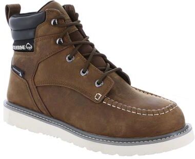 "Wolverine Trade Wedge 6"" Moc Steel Toe Boot - Mens 8 Brown Boot EW"