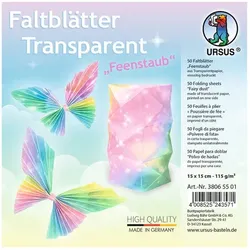 Ursus Transparentpapier-Faltblätter "Feenstaub", 15 x 15 cm, 50 Blatt