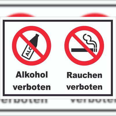 HB-Druck Schild Alkohol Rauchen verboten A3 (297x420mm)