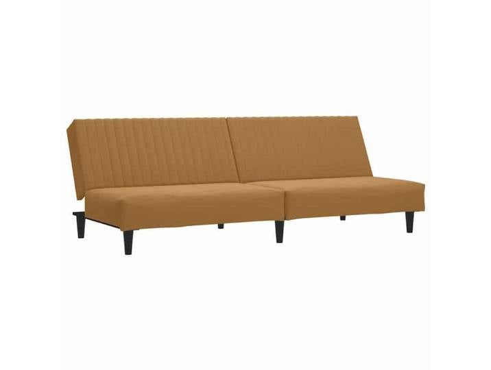 En solde  Canapé-lit double - SWEETY - Canapé Convertible 2 Places - marron velours LV1120