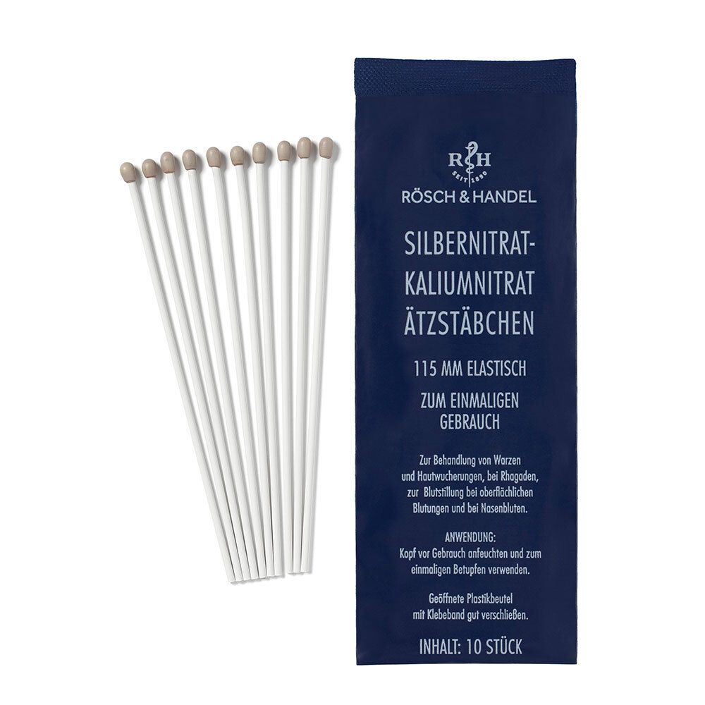 SILBERNITRAT-Kaliumnitr.Ätzstäb.Ätzstift 115mm el. 10 St Stäbchen