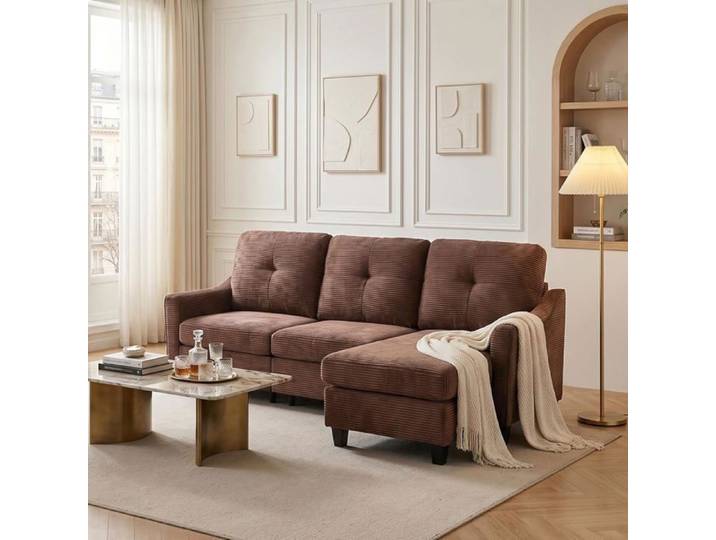 JIEXI Canapé moderne 3 places causeuse du milieu du siècle avec tissu respirant canapé en éponge haute densité pour salon