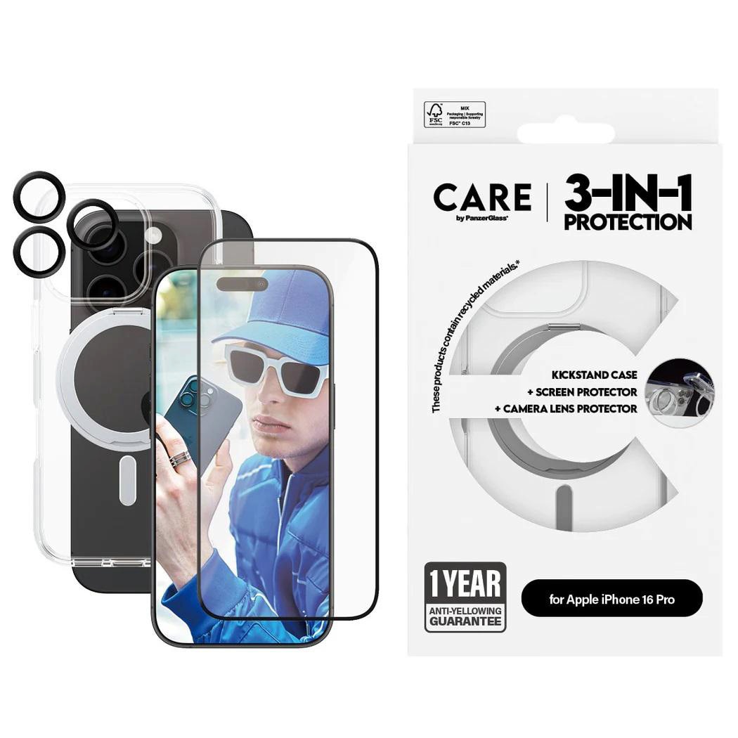 CARE by PanzerGlass Feature 3-in-1 Ceramic Set iPhone 16 Pro