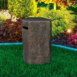 Gardenforma Abdeckung für Gasflaschen, Naturstein-Optik dunkel Faserbeton, für 11 kg Gasbehälter Naturstein