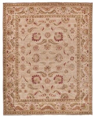 "EXQUISITE RUGS ONE-OF-A-KIND Rare and Unusual Agra Hand Knotted Taupe Rug - 11'7""x14'4"""