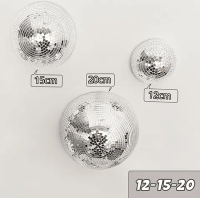 Inspire Curations Half Moon Disco Ball Wall Decor Mirrored Metallic Wall Art For Modern Spaces 12 15 20